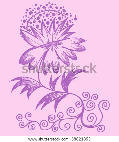 stock vector Henna doodle Flower design Vector