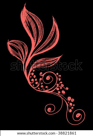 stock vector Henna doodle Flower Leaves design Vector