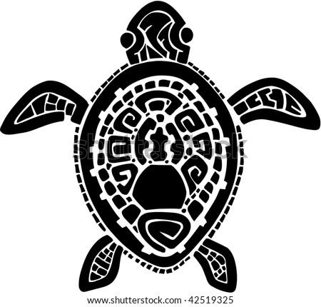 stock vector : Tribal Tattoo Turtle Vector Illustration