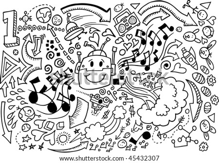 Doodle Sketch Drawing Vector - 45432307 : Shutterstock