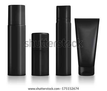 Set Black Package Cosmetic Products Such Stock Vector 6622400697