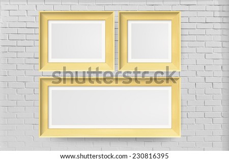 light wood color photo frames mount on wall