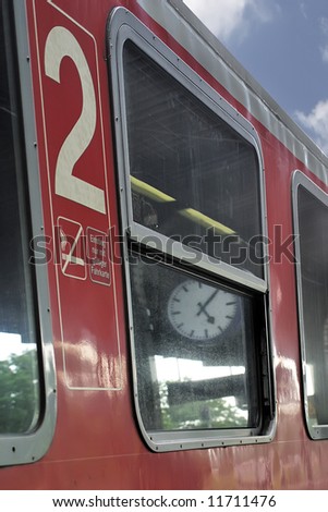 The red car. The car of the second class. The car for non-smoking.