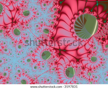 Fractal rendition of red flowers back ground
