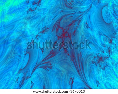 Fractal rendition of a turbulent water back ground