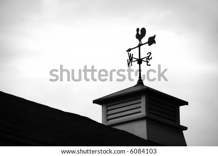 Siloutte of a wind direction at the top of a roof