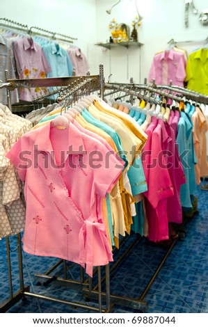 colorful cloths displayed at a local shop