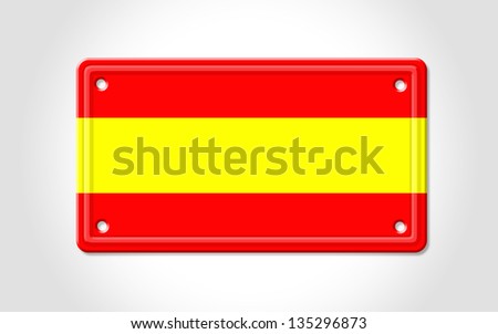 Background car registration with colors of Spain.
