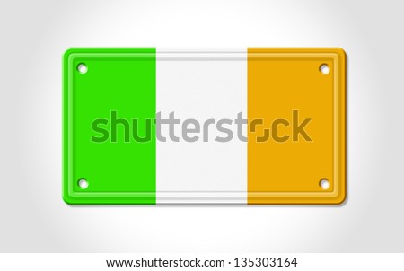 Background car registration with colors of Ireland.