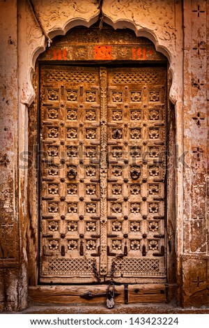 Wooden old door vintage texture background