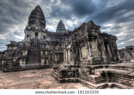 High dynamic range (hdr) image of Angkor Wat - famous Cambodian landmark Siem Reap, Cambodia