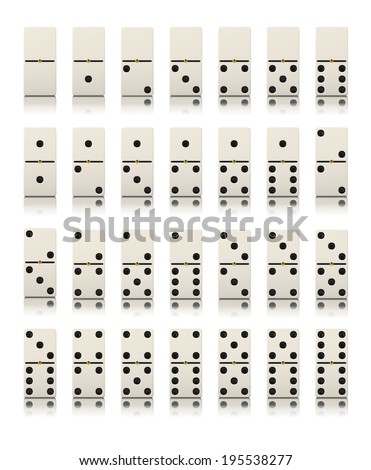 Domino game set isolated on white