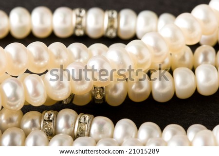 Pearl necklace on black