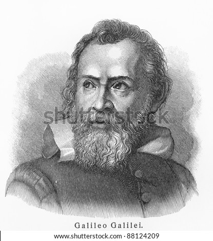 Galileo Galilei - Picture from Meyers Lexicon books written in German language. Collection of 21 volumes published  between 1905 and 1909.