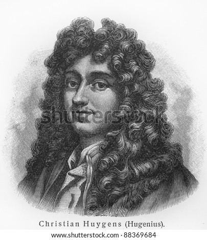 Christiaan Huygens - Picture from Meyers Lexicon books written in German language. Collection of 21 volumes published between 1905 and 1909.