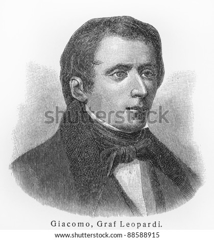 Giacomo Leopardi - Picture from Meyers Lexicon books written in German language. Collection of 21 volumes published between 1905 and 1909.