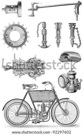 Ajuda dos universitários por favor. Stock-photo-vintage-motorcycle-drawing-and-engine-parts-picture-from-meyers-lexicon-books-collection-written-92297602