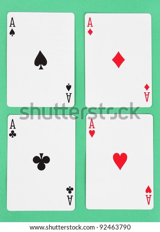 Aces playing cards detail