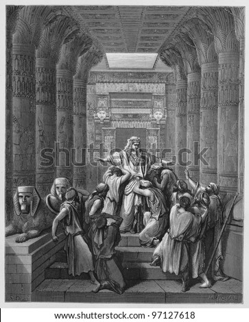 Joseph was called to his brothers - Picture from The Holy Scriptures, Old and New Testaments books collection published in 1885, Stuttgart-Germany. Drawings by Gustave Dore.