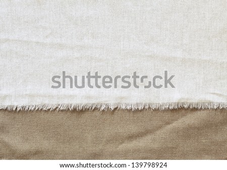 Flap burlap background, piece of natural material, can be used as background, with space for text.