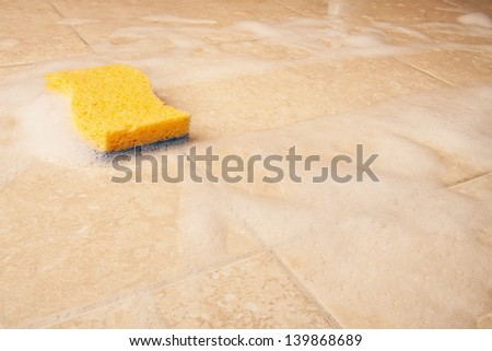 dirty house cleaning with sponge