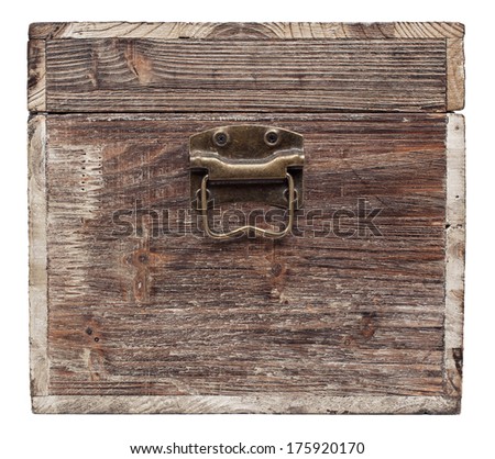 old wooden chest is isolated on white