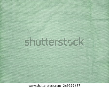Clean light green, turquoise burlap woven fabric.