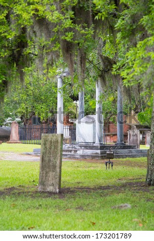 One of many Savannah cemeteries dating back hundreds of years. Savannah, Georgia