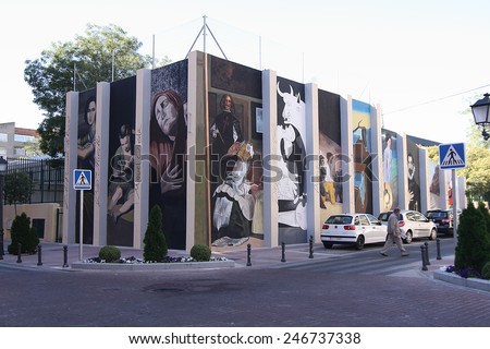 TORREJON, MADRID, SPAIN - SEPTEMBER 30: replicas of paintings by famous artists performed on a wall in Torrejon de Ardoz. Picture taken on September 30, 2010 on Torrejon de Ardoz, Madrid, Spain