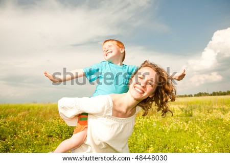 Mother and Son Having Fun