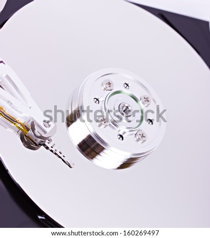 Hard drive mirror surface and reading writing head
