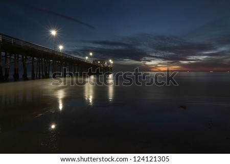 Ocean pier at twilight