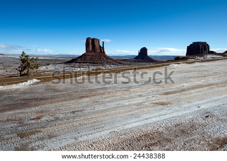 Monument Valley from the visitor center in winter