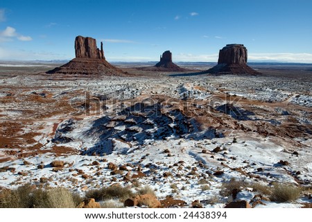 Monument Valley from the visitor center in winter