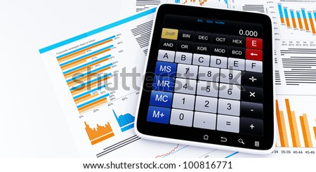3D images: Tablet PC business graphics calculator