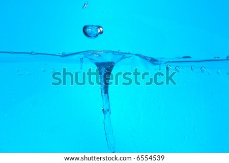 water wave with splashing water and bubbles