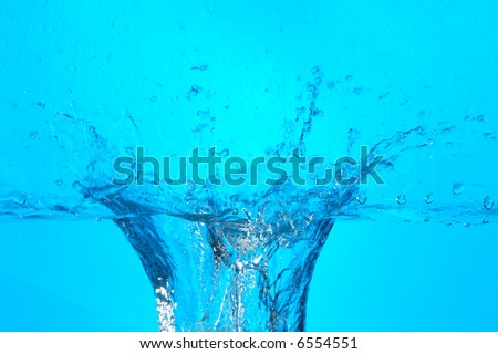 water wave with splashing water and bubbles