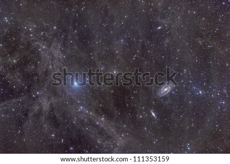 The galaxies M81 and M82 as seen through the Intergalactic Flux Nebula (IFN)