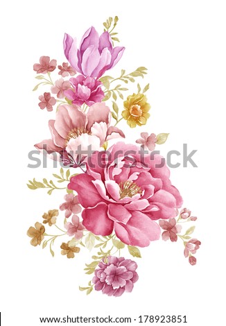 watercolor illustration flowers in simple background watercolor illustration flowers in simple background