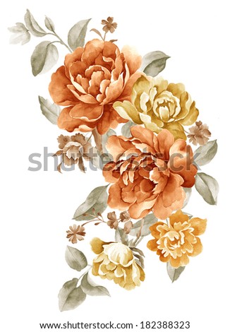 watercolor illustration flower bouquet in simple background watercolor illustration flower bouquet in simple background