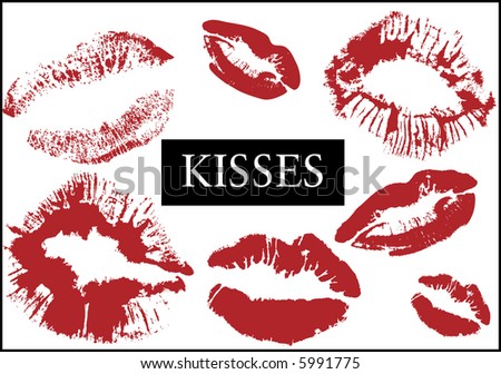 red lipstick kiss. KISS VECTOR - LIPSTICK RED