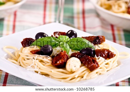 stock photo : Spaghetti CON POMODORI - ITALIAN FOOD- PASTA