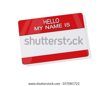 Hello My Name is Sticker on a white background.