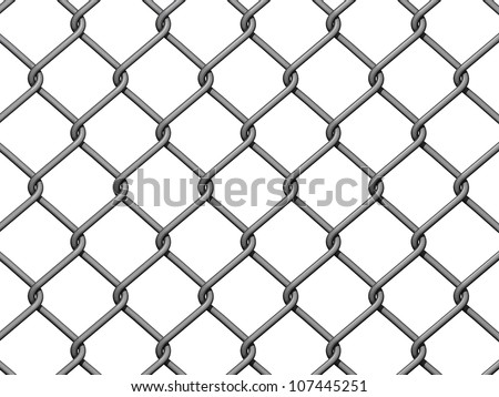 Chain Link Fence Background on white background.