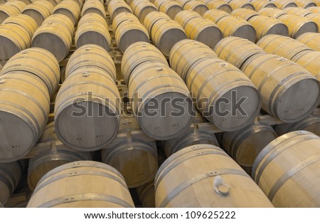stacked Whiskey Barrels