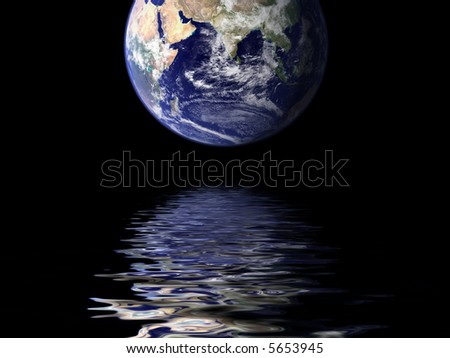 Drowning Planet Earth, symbolic for global warming