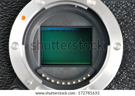 Camera sensor CCD or Cmos closeup