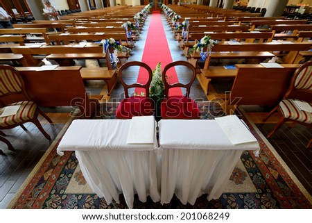 interior of a church before the wedding
