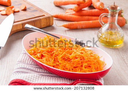 garnish with chopped carrots and oil