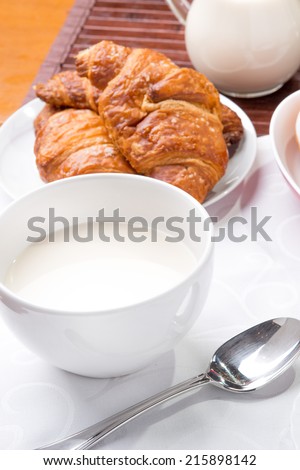 Milk and donuts breakfast